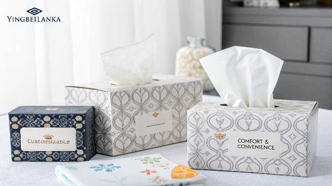 Cube pack facial tissue