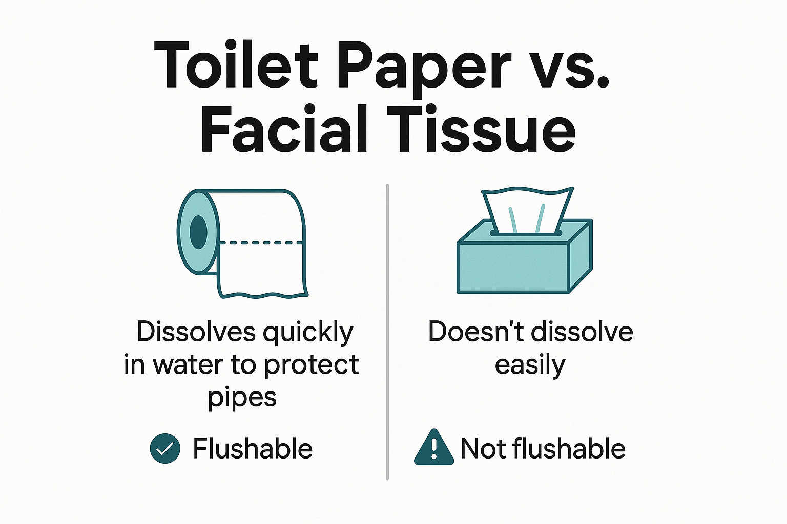 Toilet paper vs facial tissue flushability chart