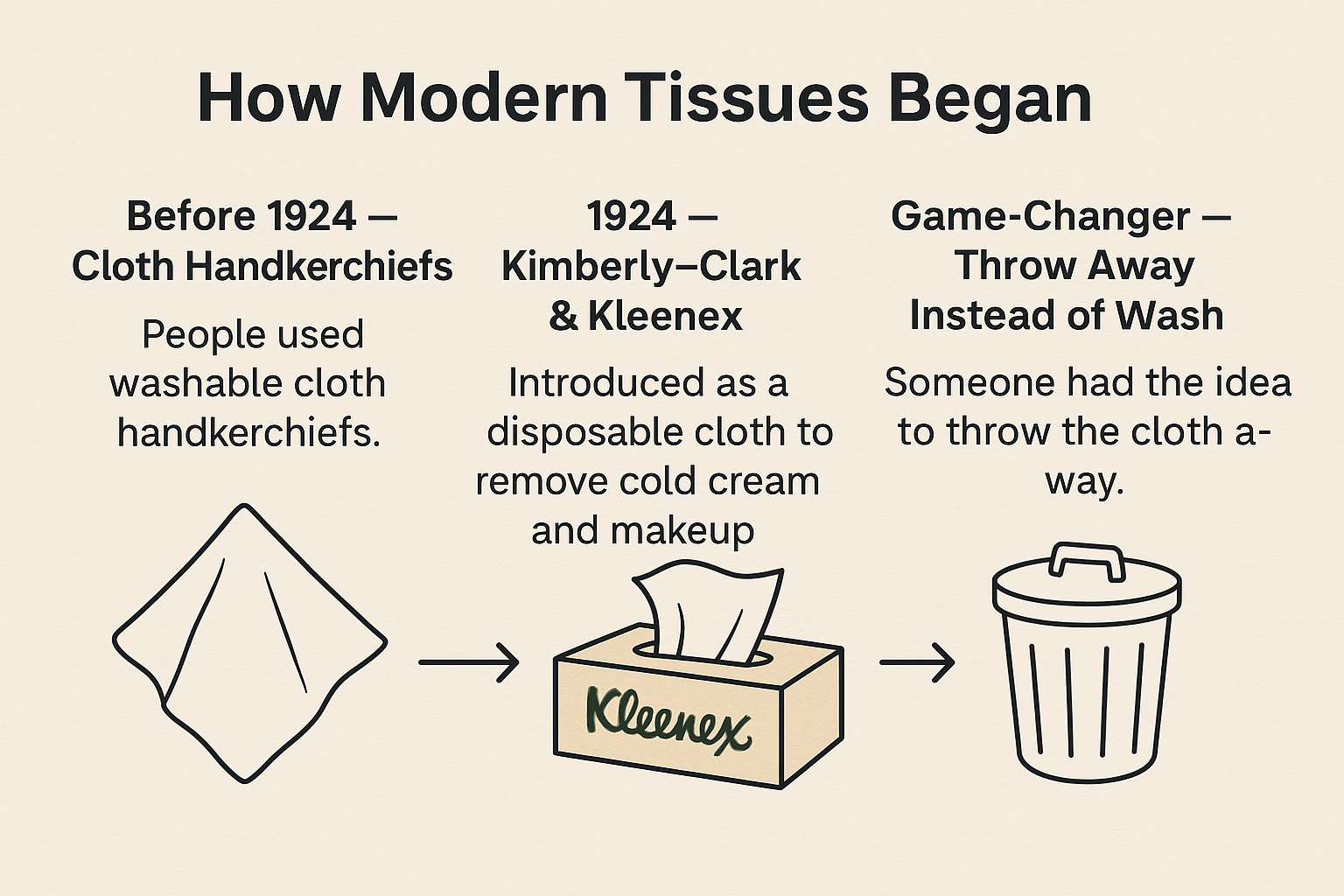 History of modern tissues infographic