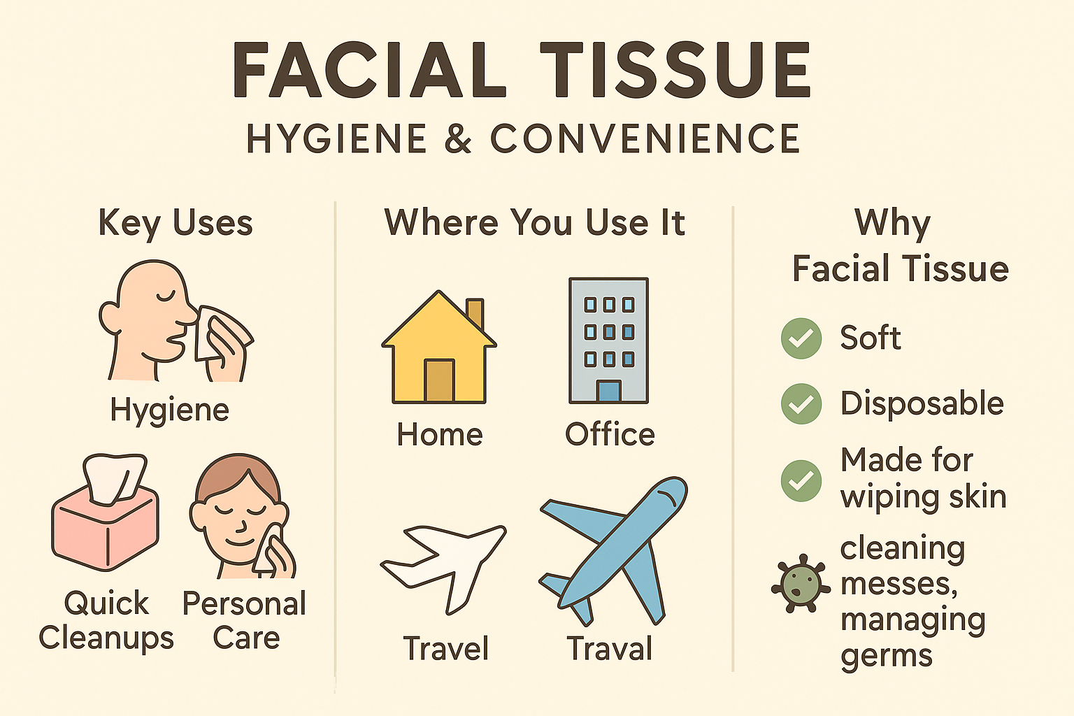 Facial tissue hygiene and convenience infographic