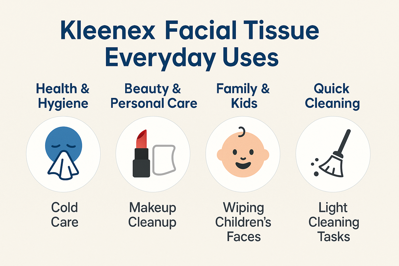 Kleenex facial tissue everyday uses infographic