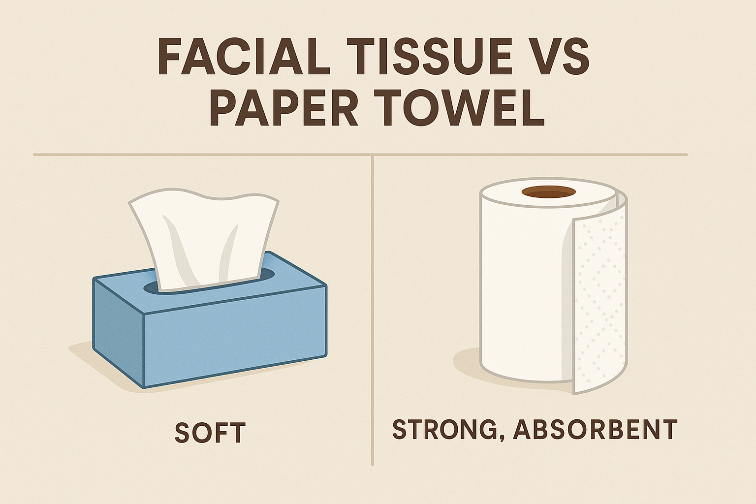 Facial tissue vs paper towel comparison