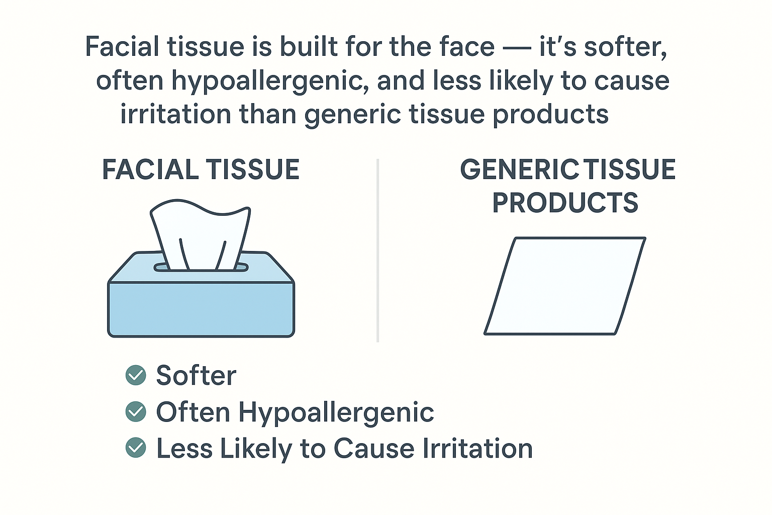Facial tissue vs generic tissue products infographic