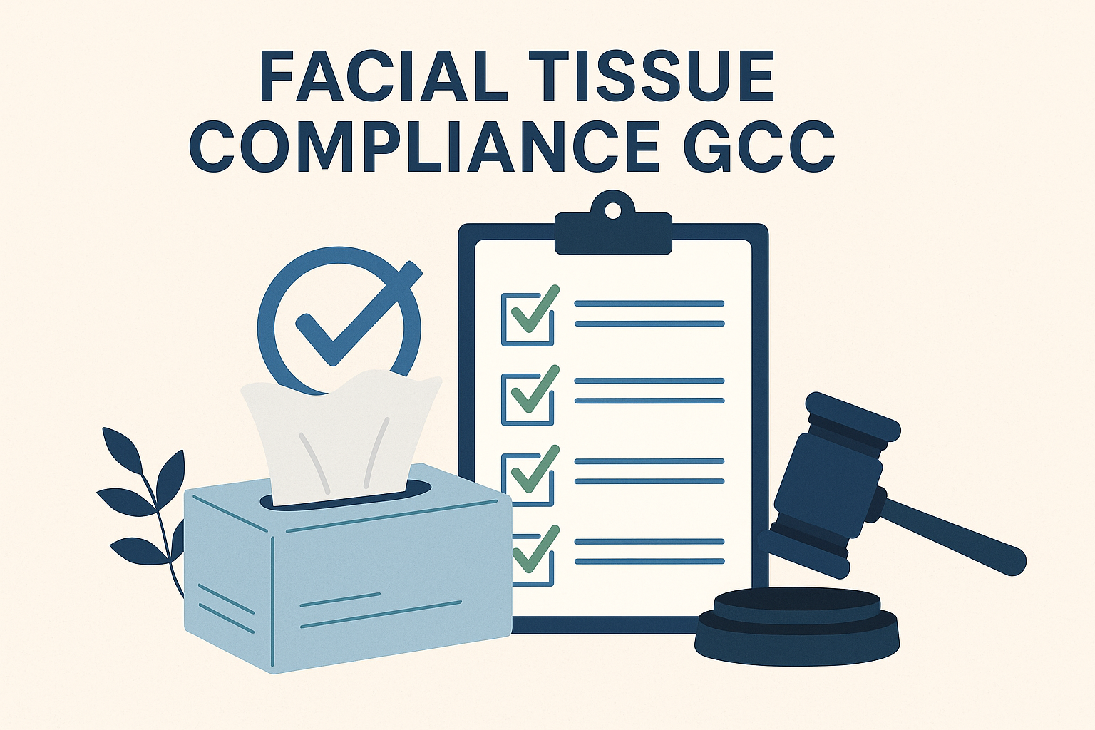 Infographic showing facial tissue compliance with GCC standards and regulations