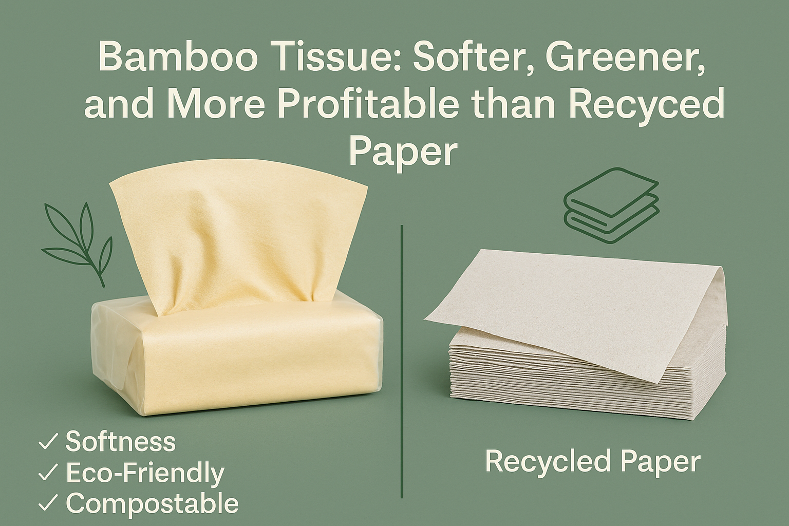 bamboo tissue bamboo tissue vs recycled paper comparison, soft eco-friendly tissue packaging