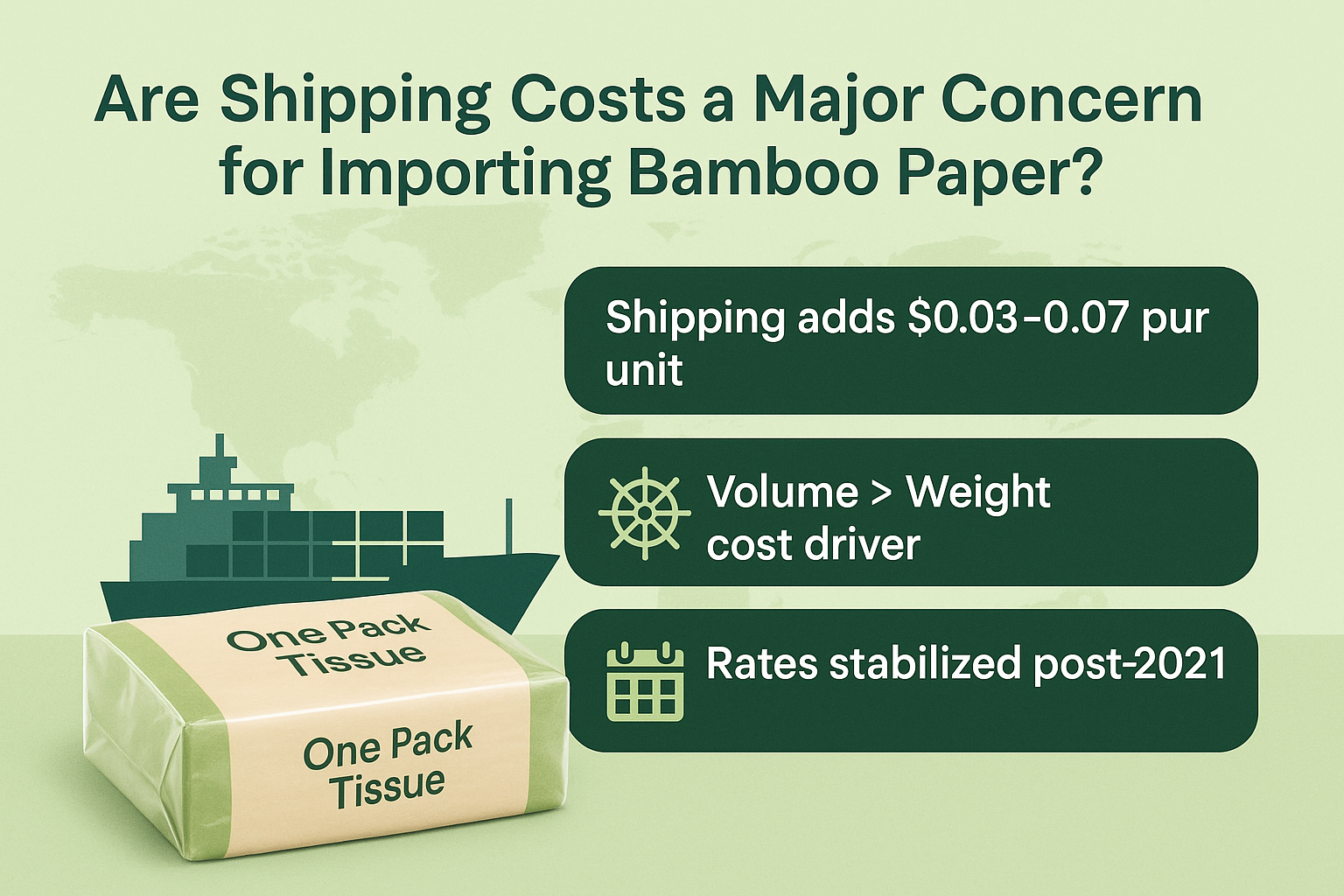 bamboo tissue one pack bamboo tissue with cargo ship illustration, shipping cost for bamboo paper import