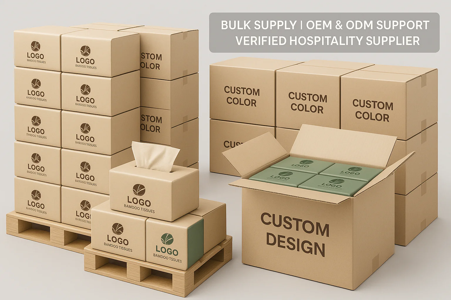 Bulk custom tissue packaging boxes with OEM ODM support