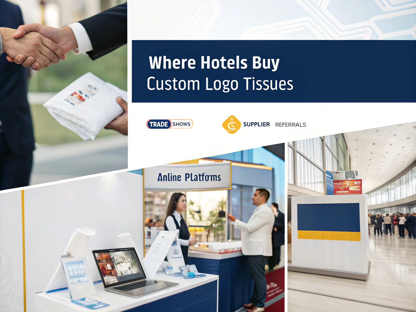 Hotel suppliers and trade show booths for custom logo tissues