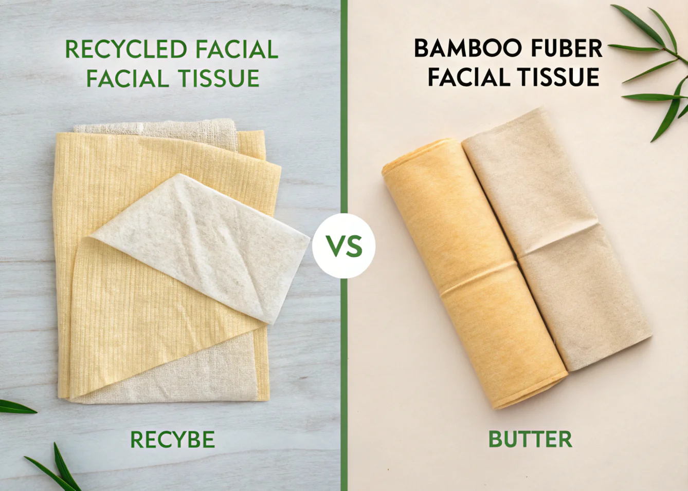 Comparison between [recycled facial tissues](https://ecoconsious.in/blogs/news/bamboo-facial-tissues-vs-normal-tissues-what-s-better?srsltid=AfmBOooZ_HwB-Zq8SsmPT07M1ZmpsKig9dll7BeegnQtc4GHkx1nV7yi)[^17] and bamboo fiber tissues