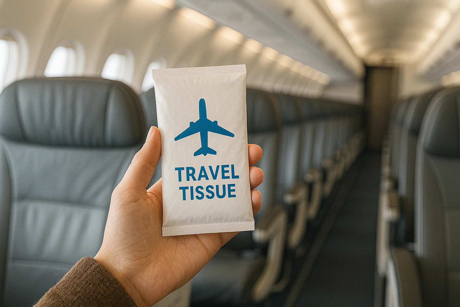 facial tissue for airline use
