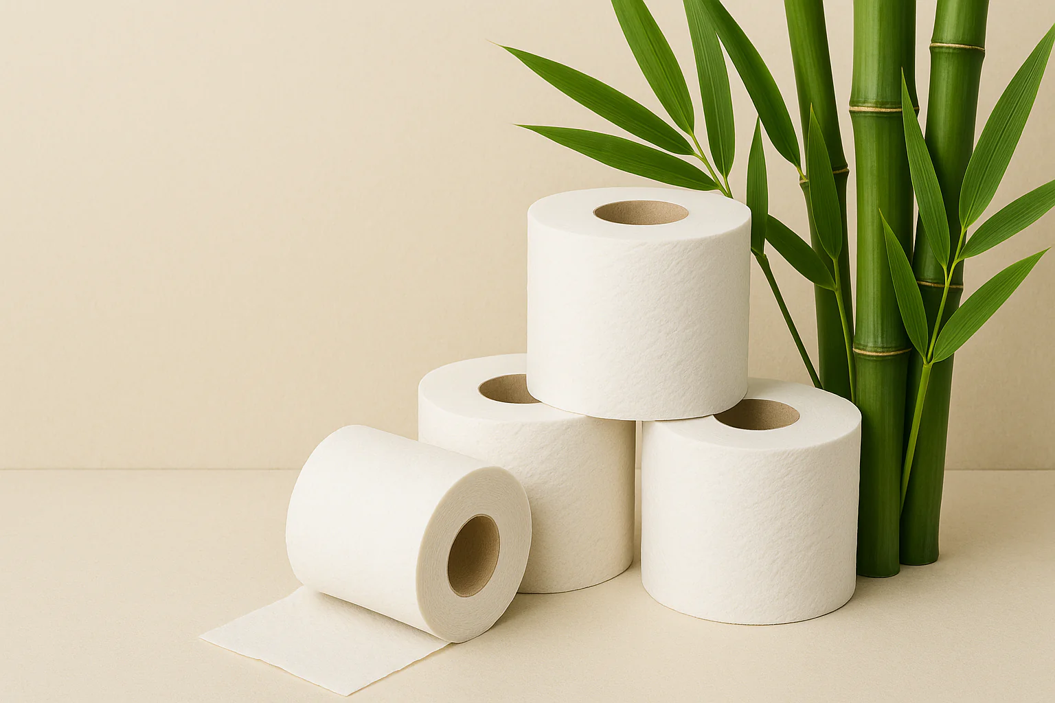 Bamboo toilet paper display