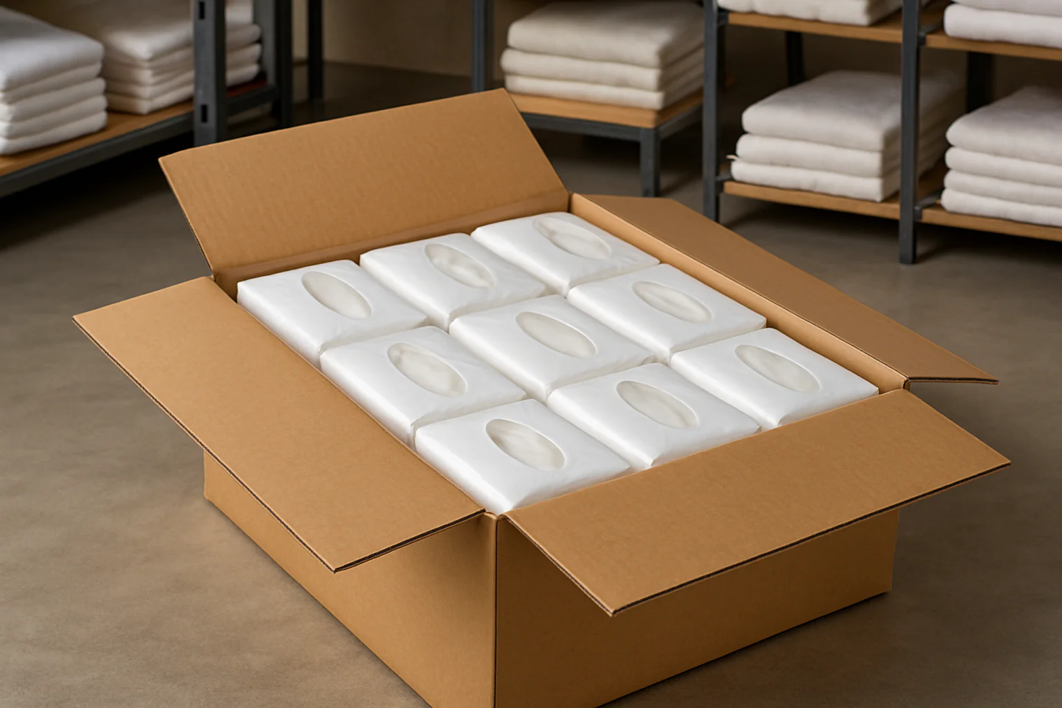 hotel facial tissue case size